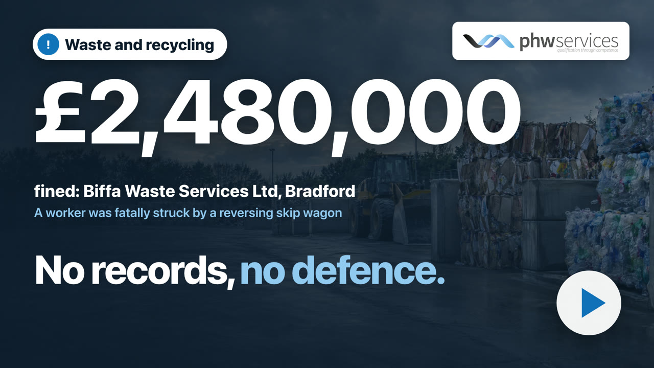 Waste and recycling film poster: a real fine from this trade and the line No records, no defence.